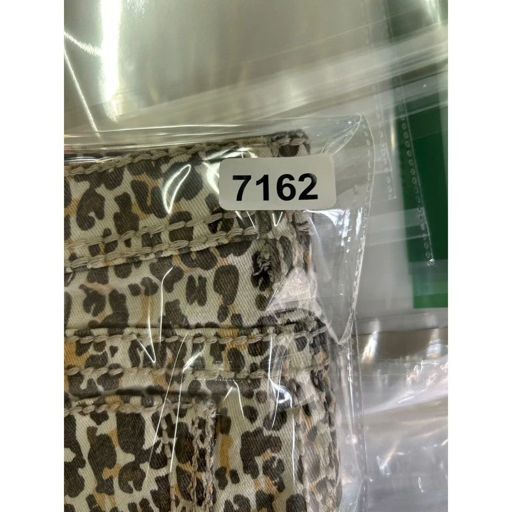 Hot Kiss Womens Size 8 Skylar Skirt Leopard Min Mobwife Raw Hem Thick‎ Stitch